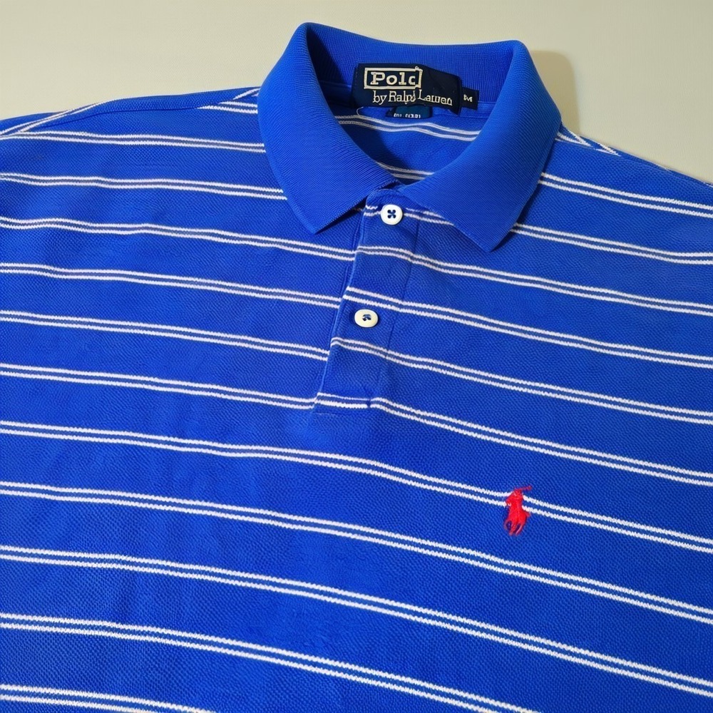 Polo Ralph Lauren Men's Vintage Classic Rugby Shirt Size M‎ Blue